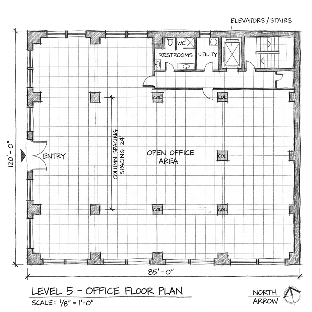Empty office floor plan