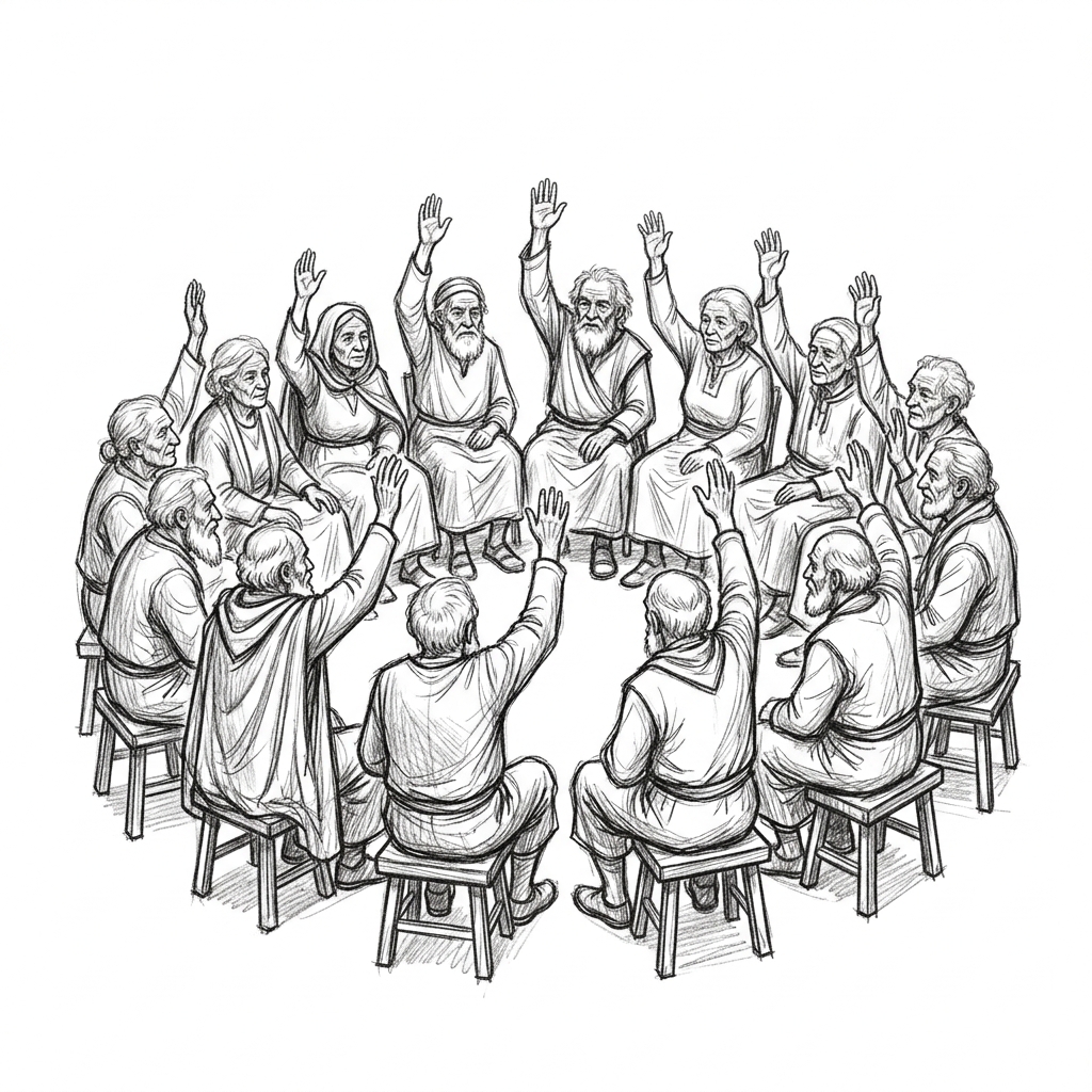 Elders voting for a leader