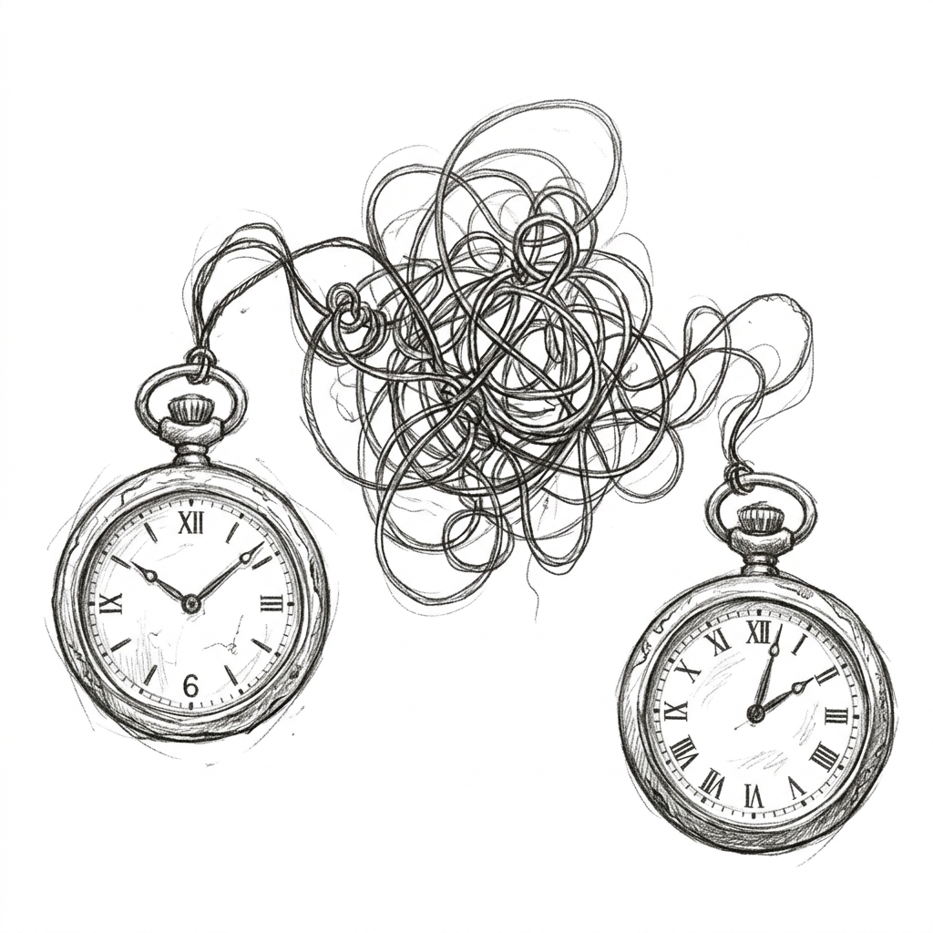 Conceptual sketch of pocket watches