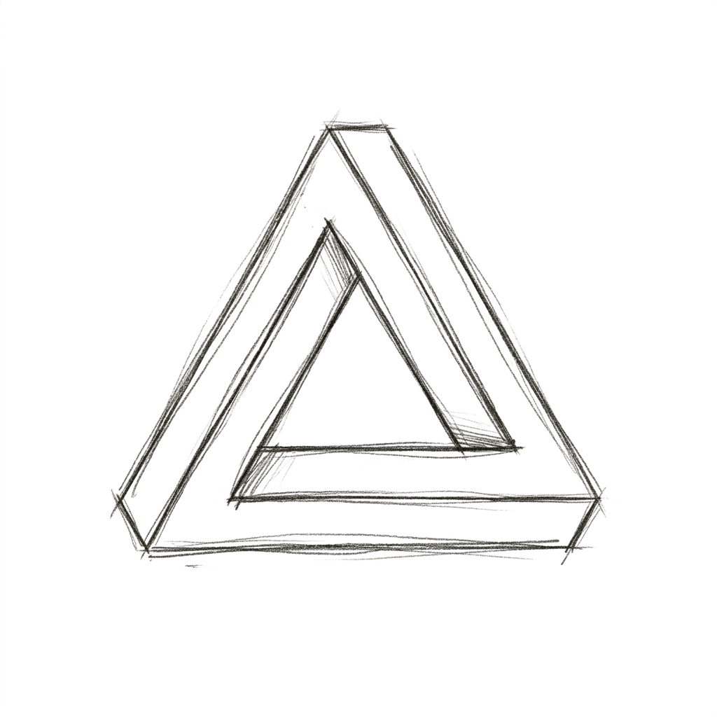 Conceptual sketch of an impossible triangle