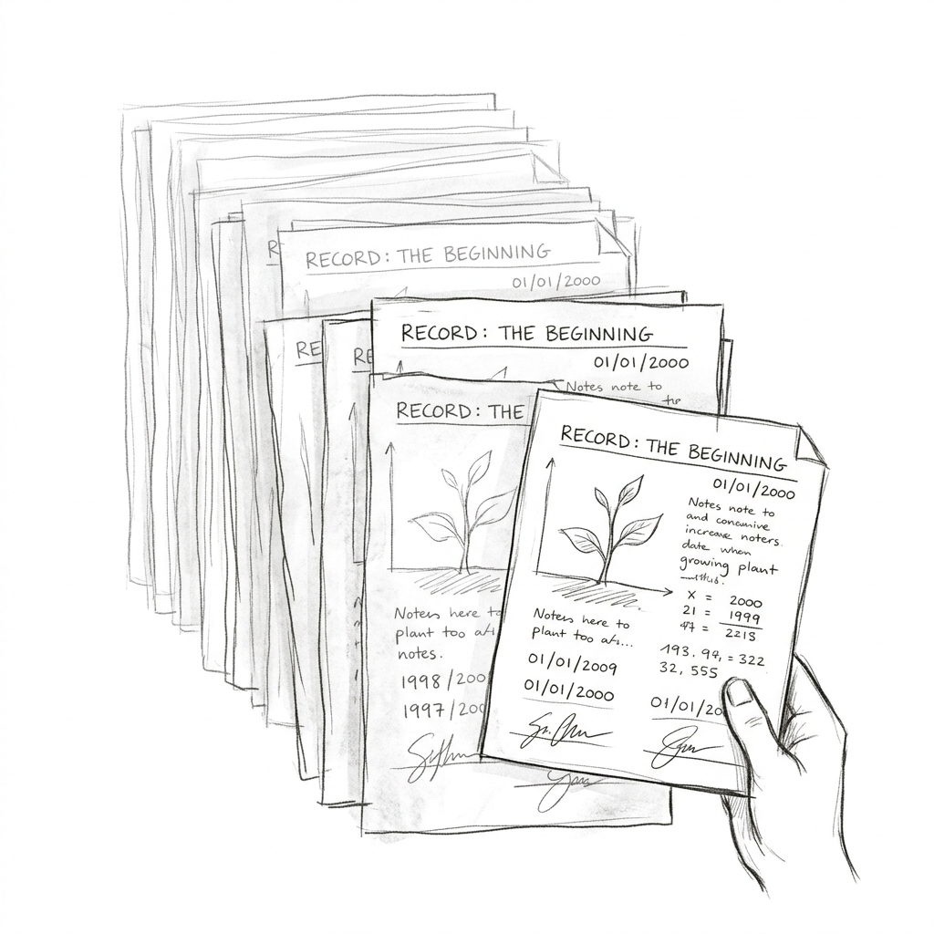 Conceptual sketch of layered transparent papers