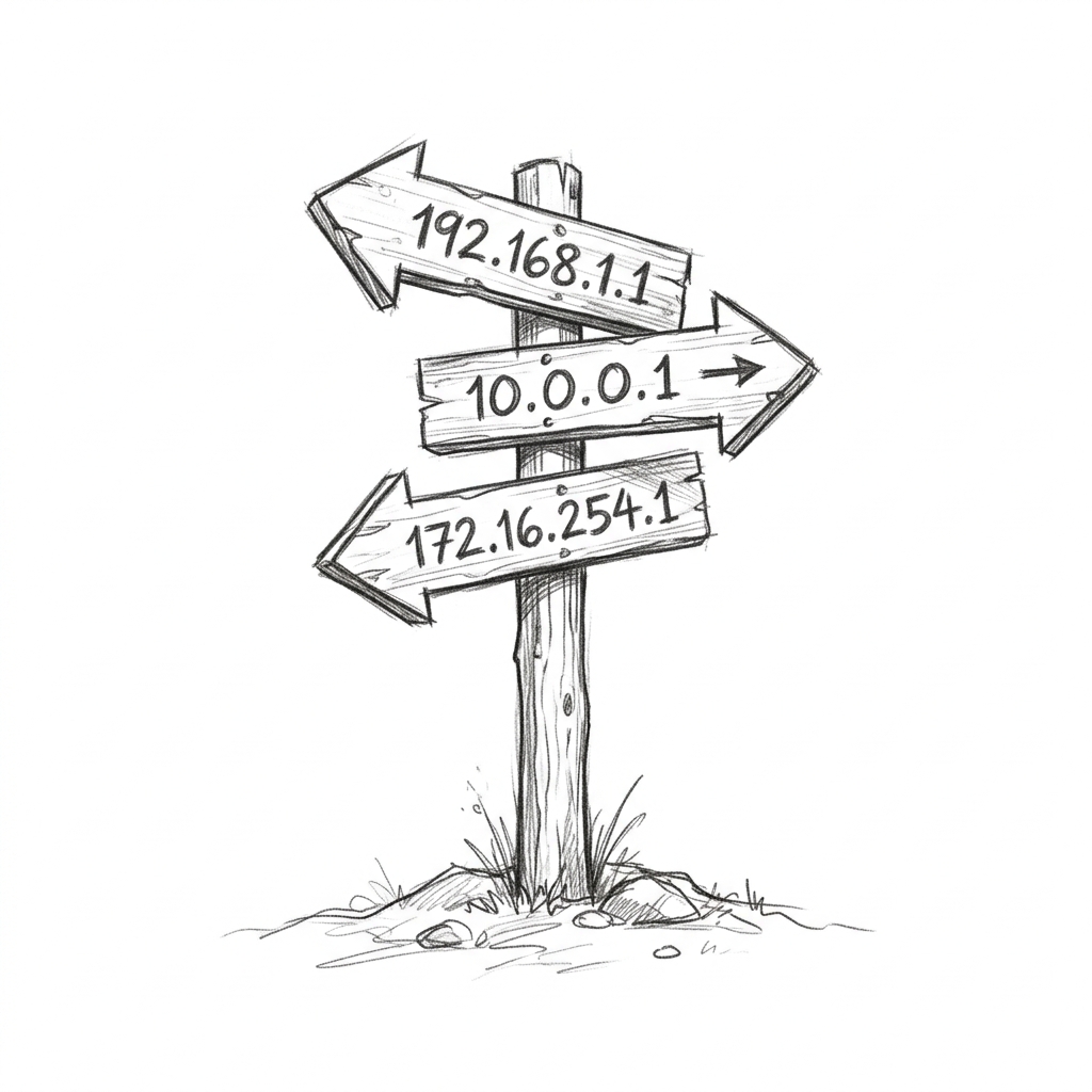 IP Addresses Routing Signpost Concept