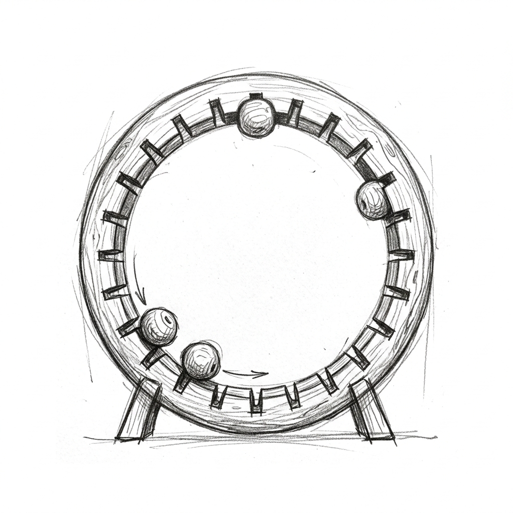 Conceptual sketch of a hash ring